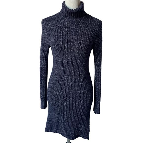 American Eagle Outfitters Purple Cable Knit Turtleneck Sweater Dress (XS) - Picture 10 of 11